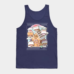 Festive gingerbread house with bubble head cuties Tank Top